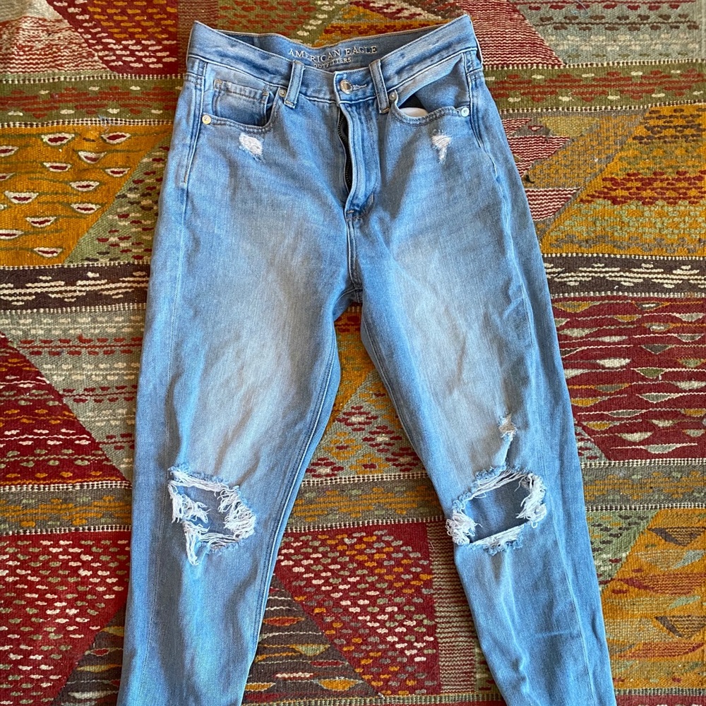 American Eagle Ripped Mom Jeans